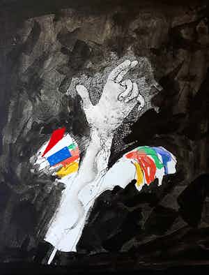 Co Westerik - Hand met aigrette, gesigneerde zeefdruk (groot) - Laatste keer! verkocht voor € 150!