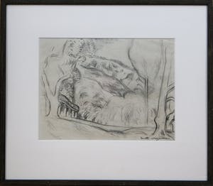 Matthieu Wiegman - Houtskooltekening op papier - "Landschap met bergen" kopen? Bied vanaf 199!