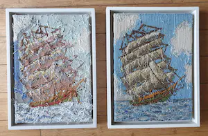 Rob Scholte - Twee Galjoenen - Embroidery Show en Expo Ensor Huis (Hommage aan Jan Hoet) kaufen? Bieten Sie von 600!