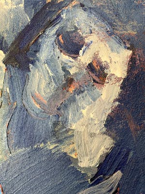 Niet of onleesbaar gesigneerd - olieverf/materie op doek - 'Drie figuren' kopen? Bied vanaf 1!