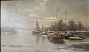 Jan Schaeffer - Boten aangemeerd op plas kopen? Bied vanaf 149!