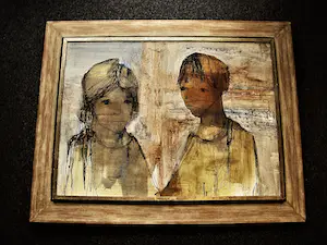 Niet of onleesbaar gesigneerd - GROTE gemngde Techniek uit 1968 "Meisjes" - kapitale jaren 60 Heydenrijck lijst! kopen? Bied vanaf 1!