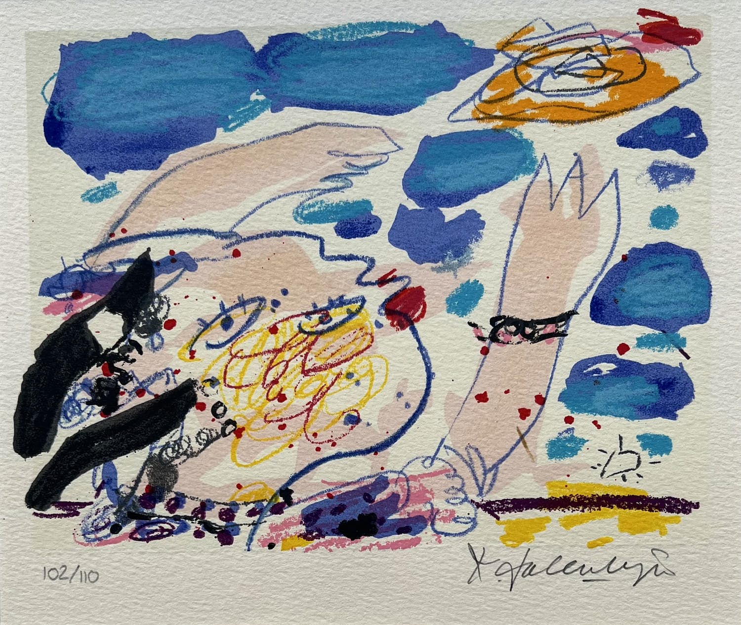 Kees Salentijn - handgesigneerde litho | 'Zonder titel' | (KEURIG INGELIJST) kopen? Bied vanaf 1!