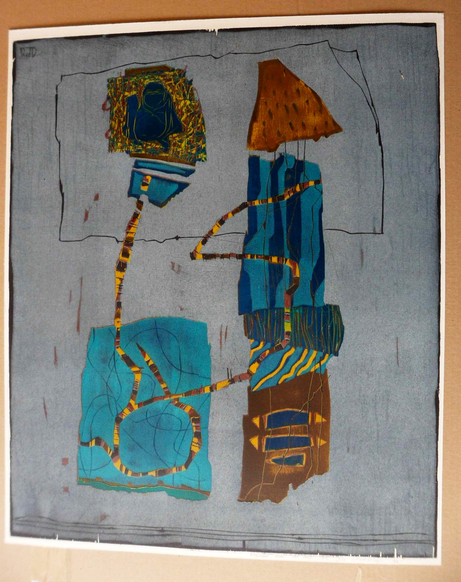 Willy van der Duyn - Houtsnede. Titel, "Traan van de aap". verkocht voor € 40!