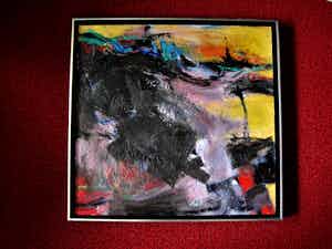 Antony de Baat - Architect en Schilder - Krachtig expressionistisch Abstract olieverf - gesigneer verkocht voor € 10!