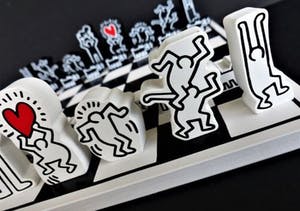 Keith Haring - schaakspel / chess set kopen? Bied vanaf 95!