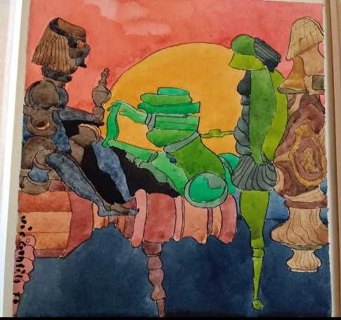 Vic Gentils - Vic Gentils aquarel op papier, gesigneerd en ingelijst verkocht voor € 180!