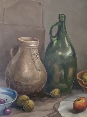 Jan Schaeffer - Stilleven met flessen en schalen kopen? Bied vanaf 449!