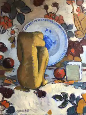 Antoon van Bakel - gevarieerd stilleven met o.a. buste verkocht voor € 40!