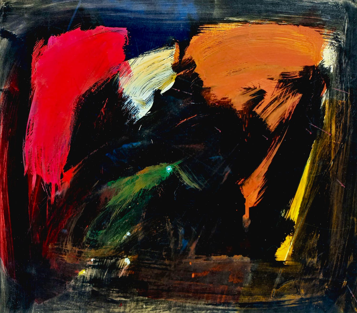 Eugène Brands - Composition au cinque étoiles, gouache (mooi ingelijst) - Laatste keer!!! verkocht voor € 1!