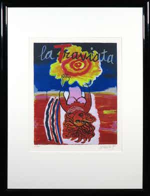 Corneille - Zeefdruk, La Traviata - Ingelijst verkocht voor € 140!