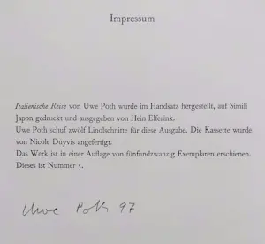 Uwe Poth - Italienische Reise, complete cassette met 12 handgesigneerde linosnedes kopen? Bied vanaf 495!
