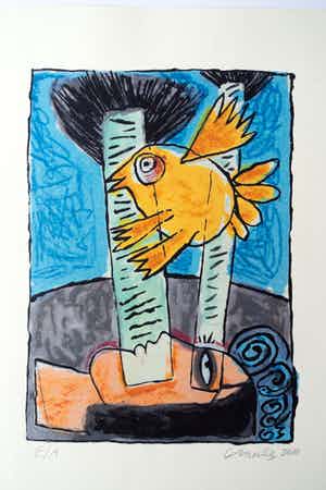 Corneille - Femme et Oiseaux verkocht voor € 110!