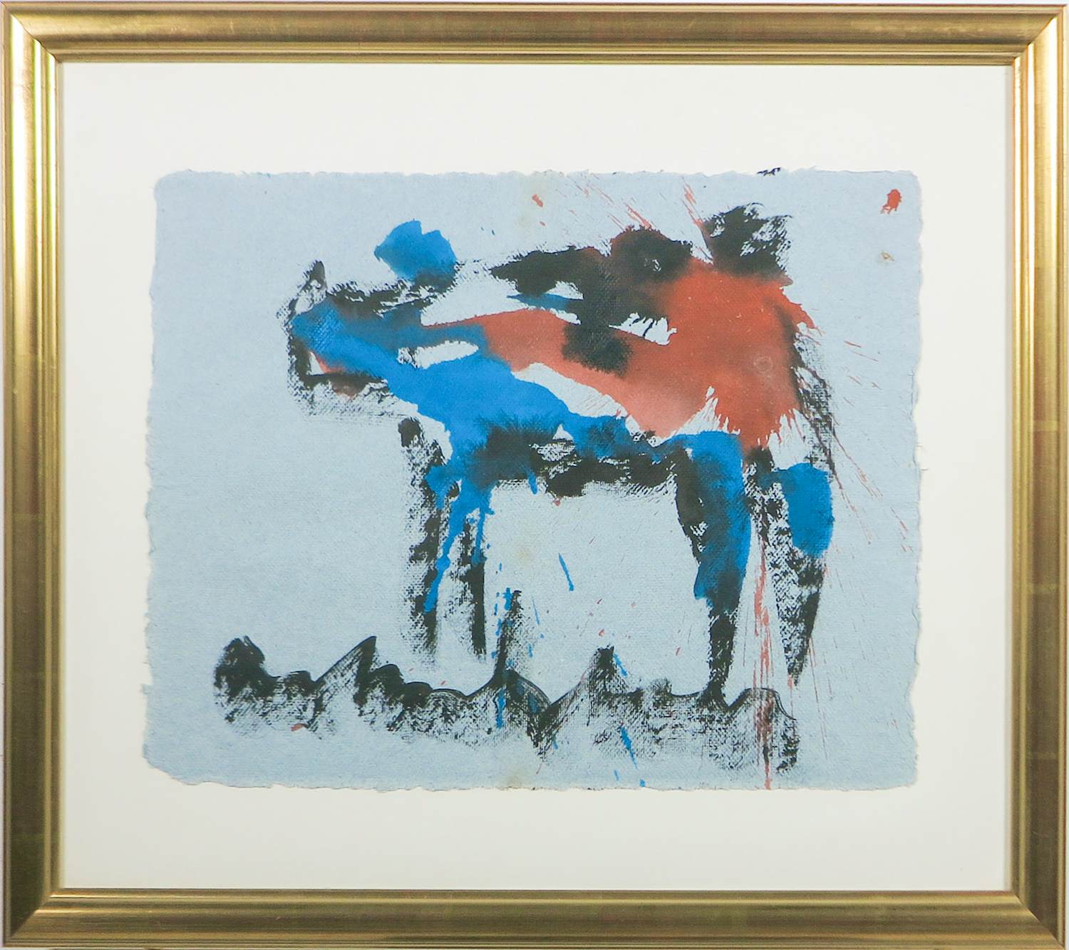 Anton Heyboer - Inkt op geschept papier, Koe - Ingelijst kopen? Bied vanaf 275!