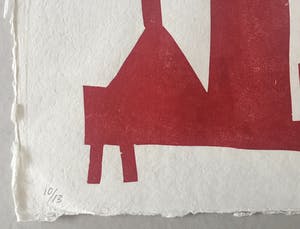 Klaas Gubbels - houtdruk 'Rood stilleven ’ - 2016 - oplage 13 kopen? Bied vanaf 265!