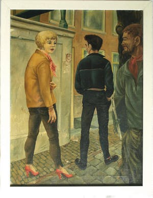 Niet of onleesbaar gesigneerd - Olieverf op doek , Op een gracht in Amsterdam – ingelijst - 1958 kopen? Bied vanaf 1!