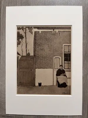 Jan Mankes - Originele Heliogravure Breiend Vrouwtje 1923 kopen? Bied vanaf 135!
