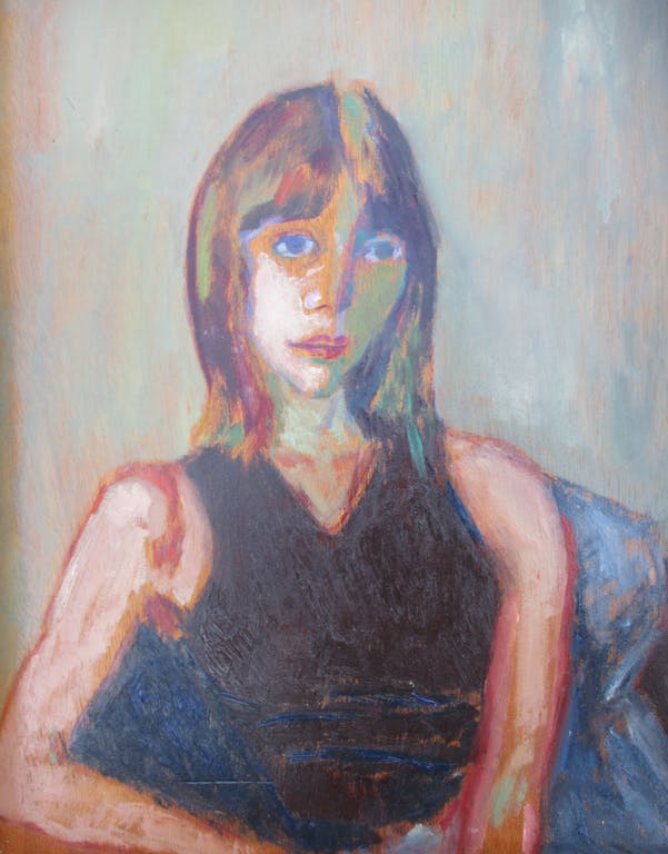Dorry Roos - Olieverf op paneel, Portret Marijke verkocht voor € 45!