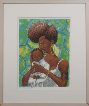 Frans Franciscus - Litho, Zwarte Madonna - Ingelijst kopen? Bied vanaf 1!