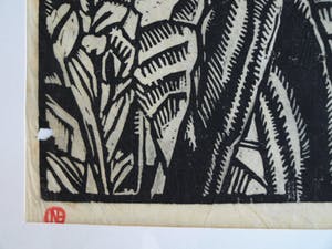 Nikolaas Eekman - Houtsnede , “Man en Vrouw” – gesigneerd – ca 1920 kopen? Bied vanaf 10!