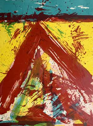 Jan Cremer - kleurenzeefdruk - 'Atilla's Bivak' - 1988 (Kleine oplage) verkocht voor € 200!