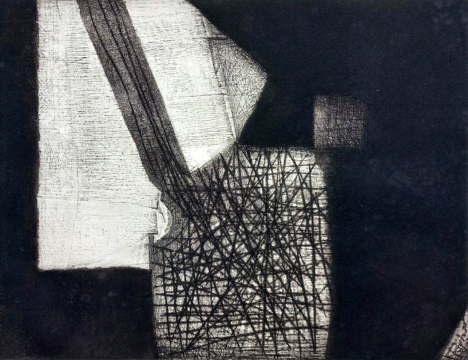 Guillaume Le Roy - Abstracte compositie, aquatint ets kopen? Bied vanaf 60!