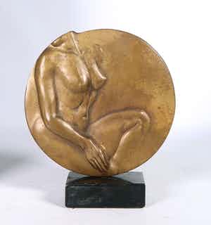 Pieter Moerenhout - Bronzen penning, Enigme êternelle (Groot) verkocht voor € 150!
