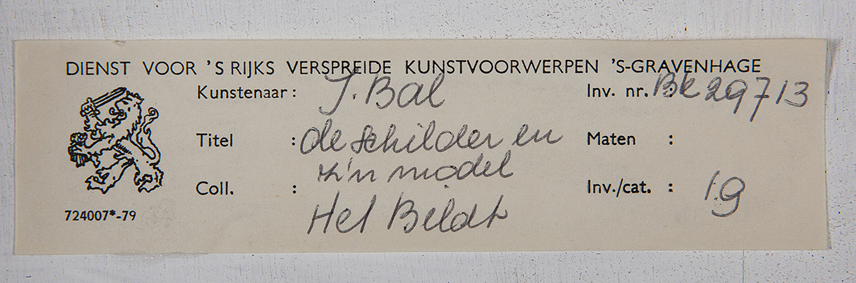 Jeroen Bal - De schilder en z'n model - Olieverf op paneel (hout) - BKR Het Bildt - 1976 kopen? Bied vanaf 10!