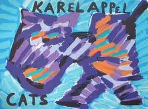 Karel Appel - Kleurenlitho HAPPY CAT verkocht voor € 125!