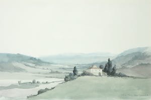 Mart Kempers - Aquarel, Val di Pese - Ingelijst kopen? Bied vanaf 150!