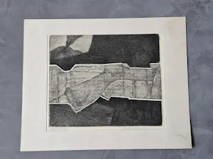 Sjoerd Elzer - monochrome reliëf ets + aquatint - 1968 - abstract - zeer kleine oplage (6/10) kopen? Bied vanaf 38!