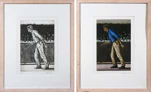 Erlend Steiner Lovisa - Lot van twee etsen - Ingelijst verkocht voor € 150!