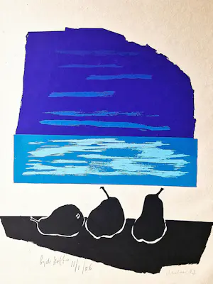 Wally Elenbaas - Mooie kleuren lithografie "bij de koffie" - zeer kleine oplage (5) - gesigneerd kopen? Bied vanaf 57!