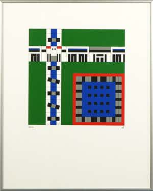 Leo Heijdenrijk - Zeefdruk, Triologie Kattenbroek 2 - Ingelijst verkocht voor € 10!