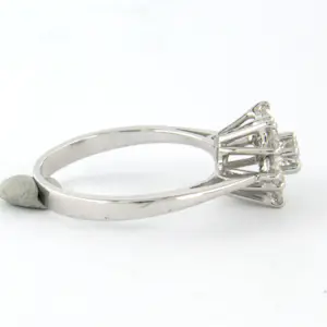 14k witgouden ring bezet met briljant geslepen diamant 0.45ct - F/G - VS/SI kopen? Bied vanaf 450!