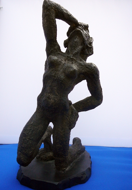 Niet of onleesbaar gesigneerd - 'Wanhoop' -klei op marmeren sokkel- kopen? Bied vanaf 1!