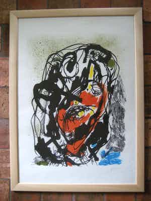 Asger Jorn - Uit de serie 'Von Kopf bis Fuss' - ingelijst - oplage 75 verkocht voor € 1095!