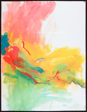 Franscz Witte - Gemengde techniek op papier, Kleurrijk naakt kopen? Bied vanaf 1!