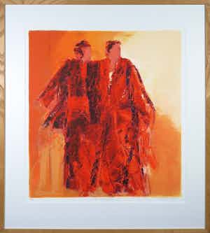 Wil Willemsen - Zeefdruk, Les Japonnaises - Ingelijst verkocht voor € 35!