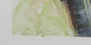 Wim de Bruin - Gemengde techniek op papier, Abstracte compositie - Ingelijst kopen? Bied vanaf 40!