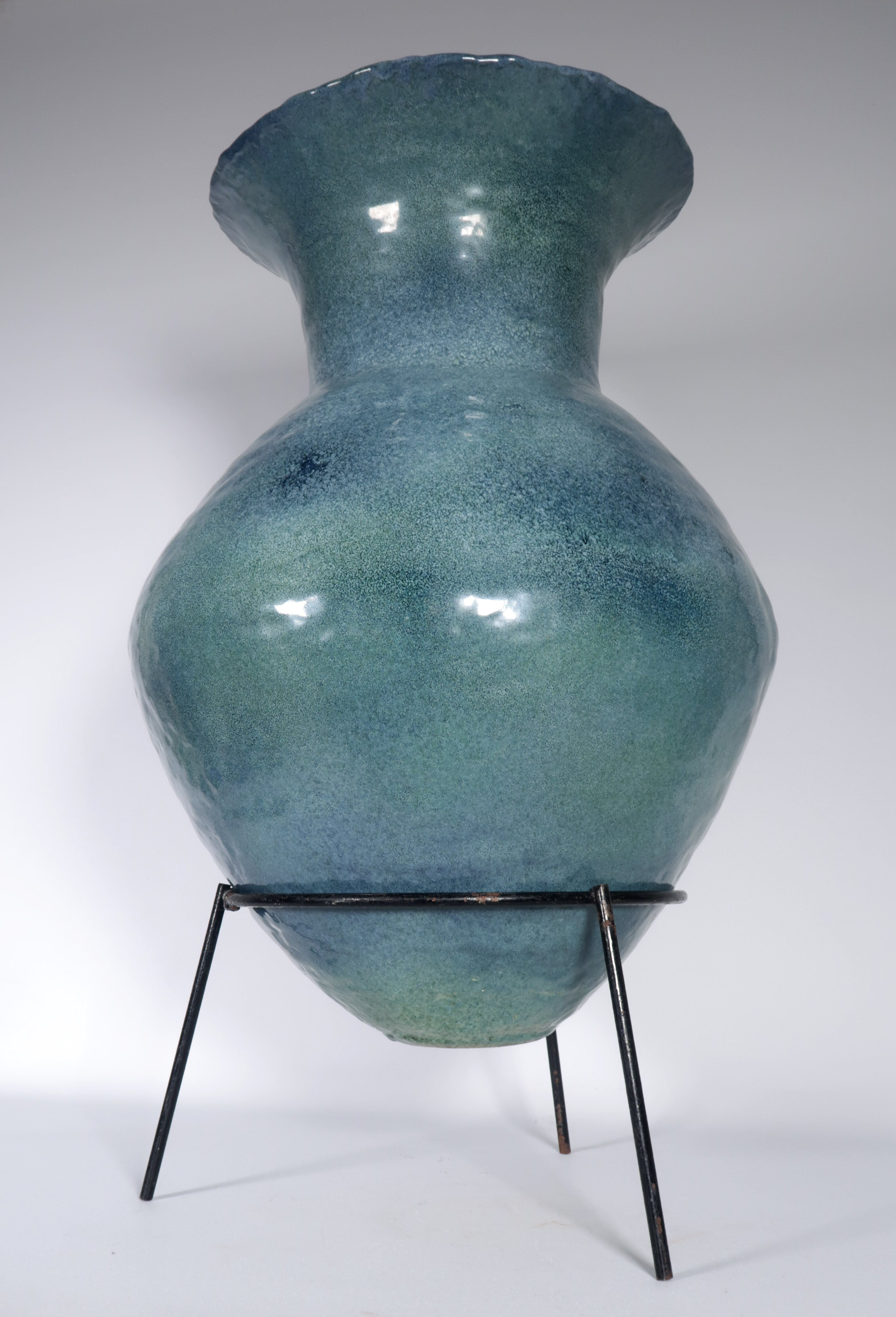 Peter von Hartsvelt Müller - Keramiek, Blauw / groene vaas op standaard kopen? Bied vanaf 150!