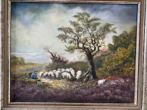 Niet of onleesbaar gesigneerd - herder met schaapskudde kopen? Bied vanaf 1!