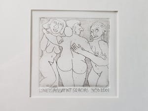 Niet of onleesbaar gesigneerd - 3 x Lijnets/Aquatint - Miniatuur kopen? Bied vanaf 1!