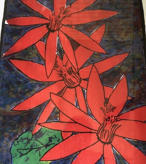 Niet of onleesbaar gesigneerd - Zeefdruk met rode " Lelies "= gesigneerd en genummerd kopen? Bied vanaf 1!