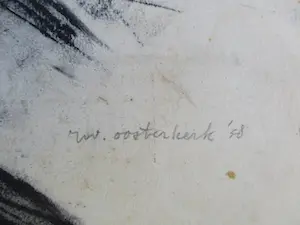 Ko Oosterkerk - abstracte pastel uit 1958 kopen? Bied vanaf 25!