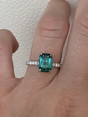ALGT-gecertificeerde 2,80 karaat lagune-toermalijn diamant cocktailgouden ring kaufen? Bieten Sie von 1600!