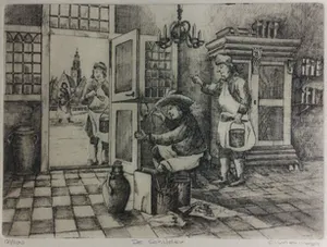 Anko C. Wieringa - De Schilder | ets - ingelijst kopen? Bied vanaf 19!