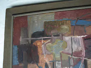 Kor Heemsbergen - Olieverf op doek, Abstracte voorstelling - 1960 - Ingelijst kopen? Bied vanaf 150!