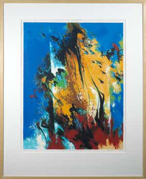 Mattie Schilders - Zeefdruk, In het licht van de vroege ochtend - Ingelijst (Groot) verkocht voor € 50!