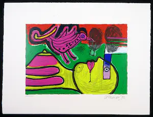 Corneille - Zeefdruk, Vrouw met vogel kopen? Bied vanaf 1!